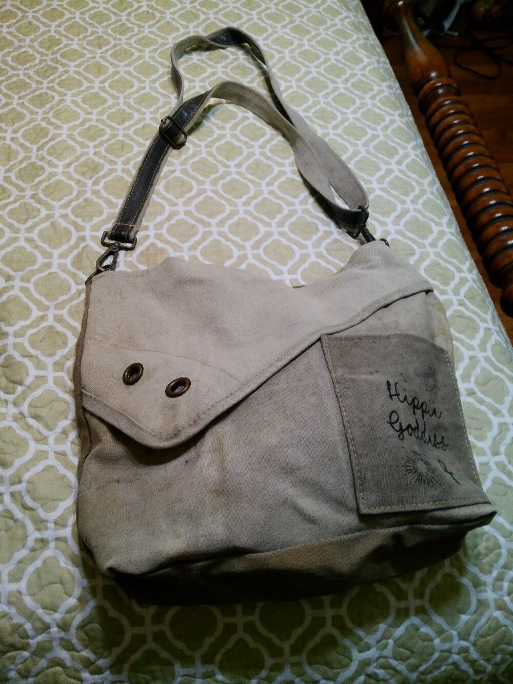Hippie Goddess Recycled Military Tent Crossbody VINTAGE ADDICTION